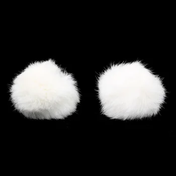 

Pompon made of natural fur (rabbit), d-8cm, 2 pcs/pack (G White)