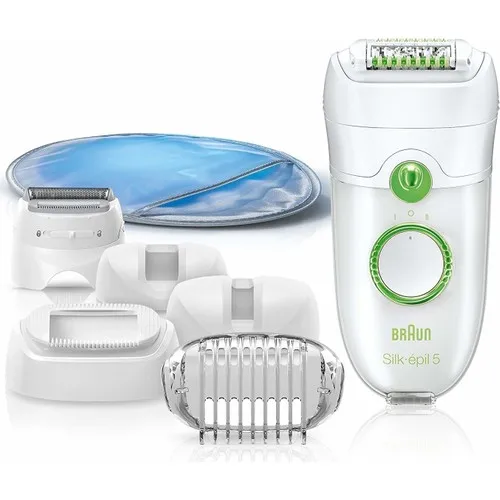 Braun Silkepil 5 5780 Wired, Dry Use, White, 5 Additional Attachement