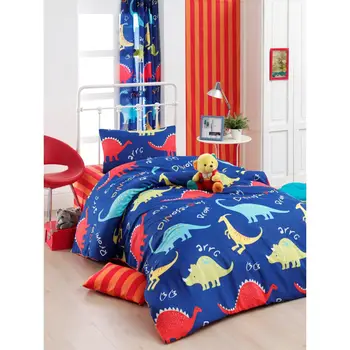 

Cartoon Kids Bedding Sets Blue dinosaur design Turkish Single Size For Child baby Duvet Cover Set Sheet Set last creation 2020