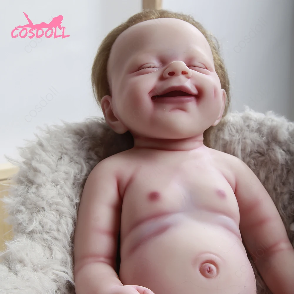 Muñeca realista de silicona de 100% suave para niños, juguete de bebé reborn de 47cm, con ojos cerrados, Similar a chica Real