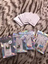 50pcPaper earrring estilo hecho a mano cartulina para pendientes 5x 5cm/3x3cm /5cm x 9cm /5x6,5 cm /5x7cm marrón/blanco de la joyería de DIY Tarjeta de paquete