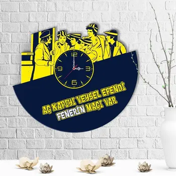 

Personalized Yellow Navy Design Wooden Wall Clock-2
