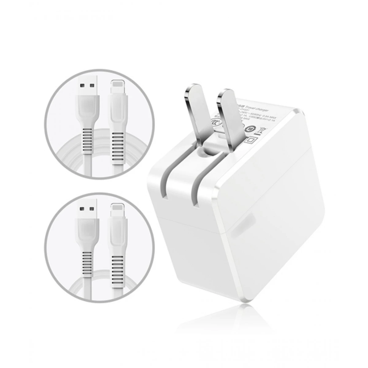 Сетевое зарядное устройство Baseus COCO Series Charging with two Lightning cable Set TZCOCO-02(Белый
