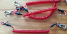 Cordones elásticos de plástico para pesca, cuerda elástica de TPU, con resorte retráctil, antipérdida, accesorios de pesca
