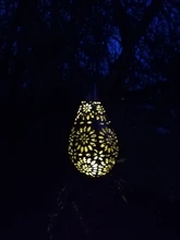Led-Lantern Control Solar-Lamp Garden-Light Sensitive-Sensor Hanging Outdoor Olive-Shape