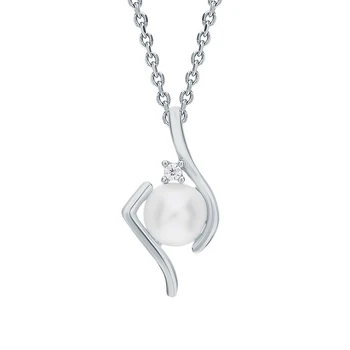 

Silver Pendant with cubic zirconia and pearls cultured sunlight sample 925