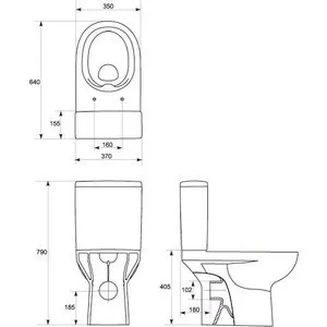 Унитаз компакт Cersanit Street Fusion Clean ON с сиденьем микролифт Slim(S-KO-SFU011-3/5-COn-S-DL-w