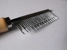 Accesorios de peluquería de mascotas peine de pelo de perro con mango de madera, masaje de mascotas de acero inoxidable, peine recortador de pelo, cepillo de limpieza fácil