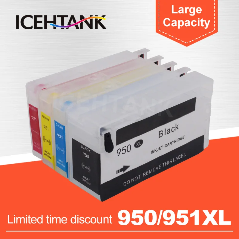 ICEHTANK 950 950XL многоразовый картридж для принтера HP Officejet Pro 251dw 276dw 8100 8600 8610