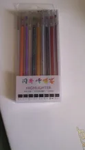 Juego de 8 colores de pluma con brillo, resaltador que cambia de Color, marcador de Flash, Gel, plumas de dibujo, álbum de recortes, diario, papelería, escuela