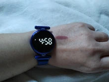 Relojes magnéticos digitales de lujo para mujer, de acero inoxidable, dorado, rosa, LED, de cuarzo, femenino