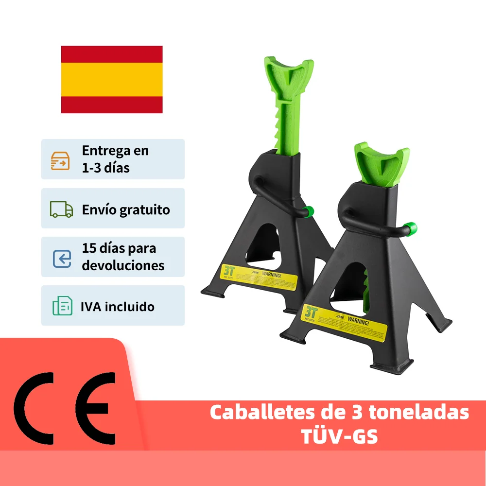 JUEGO DE 2 CABALLETES BORRIQUETAS 3 TONELADAS TALLER COCHE CON CERTIFICADO  CE