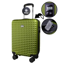 Чемодан на колесах PROFFI TRAVEL "TOUR QUATTRO SMART" 20' пластиковый малый 56х36х21, ОЛИВКОВЫЙ c весами+USB в ручке, S