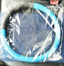 Cubiertas de volante de coche, accesorio Universal de cuero PU, antideslizante, para las cuatro estaciones, 37-38cm