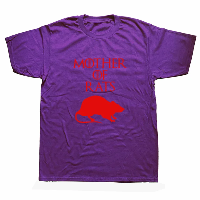 Летняя стильная забавная Мужская футболка «Мама крыс», Уличная Повседневная хлопковая футболка с коротким рукавом и принтом в стиле хип-хоп, Повседневная футболка с круглым вырезом, топы, футболки - Цвет: Purple