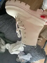 COOTELILI-Botines de punta redonda con cremallera y cordones para mujer, zapatos de moda, antideslizantes, con tacón de 5,5 cm, 2020