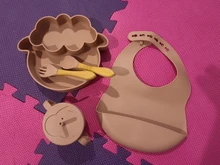Juego de cuencos de alimentación de bebé en forma de oveja, plato de silicona de grado alimenticio, tazón de succión, alimentación de bebé, sin BPA, vajilla infantil impermeable, 5 uds.