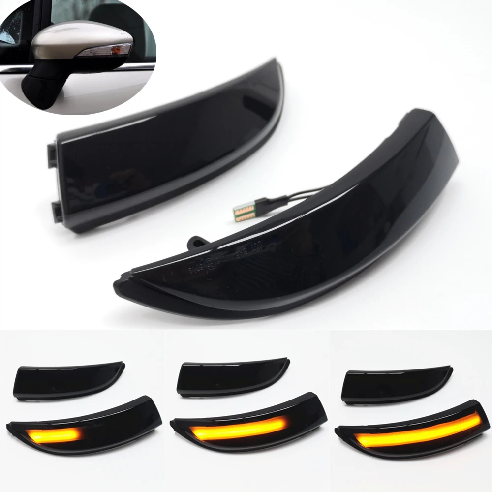 

For Ford Fiesta MK6 VI /UK MK7 2008-17 B-Max 2012-17 Dynamic Turn Signal Light LED Side Mirror Sequential Indicator Blinker Lamp