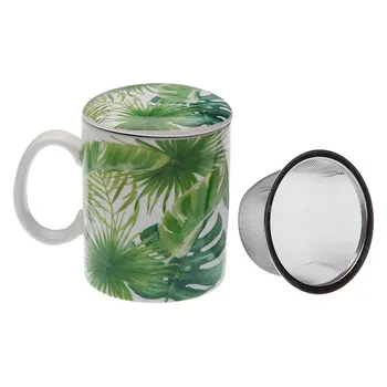 

Cup with Tea Filter New Leaves Porcelain