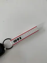 GTI Label Strips Shape SOFT RUBBER KEYCHAIN KEYRING KEY CHAIN KEY RING for GTI
