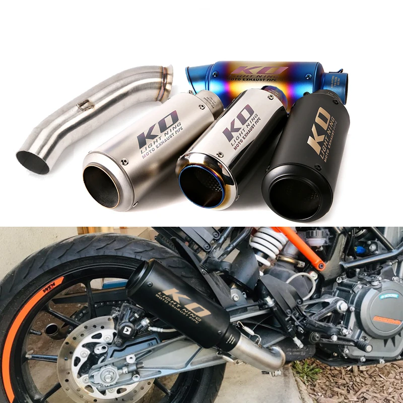 

Modified Exhaust Middle Mid Pipe Escape Connect Link Tube With 51mm Muffler Tips Slip On For Duke 125 250 390 Rc390 2017-2019
