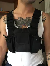 Chaleco con bolsa frontal de West Wist para hombre, bolsa de aparejo de pecho táctico para Wouxun Baofeng uv-5R UV-82, 2020, Radio ham, Hip Hop, bf-888S