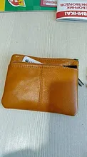 Mini Cartera de piel auténtica con cremallera para hombre y mujer, monedero pequeño y delgado de estilo Vintage