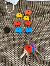 10 Uds. De cerraduras y llaves de goma huecas multicolor, tapa de goma suave, cubiertas para llave, llavero