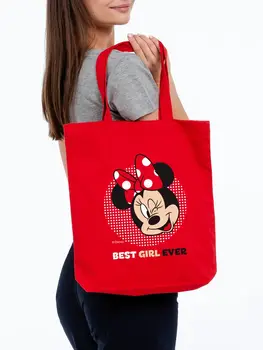 

Canvas bag "Minnie Mouse. Best Girl Ever ", Red Disney unisex stylish bag, Eco friendly high quality cotton linen material, Novelty and beautiful Design.Eco-friendly imported ink printing and dyeing. School Bag
