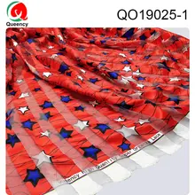 QO19025 Queency Африканский дизайн звезда лента с принтом органзы ткань для женщин юбка 5 ярдов/шт