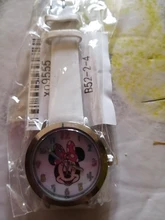 Reloj de cuarzo de cuero con dibujo animado chica hermosa Minnie estilo de ratón Color número dial para Niños Estudiantes, envío directo