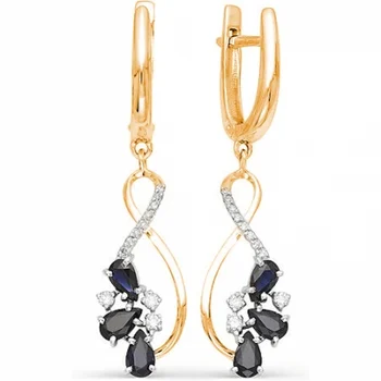 

Master brilliant earrings with sapphires and diamonds in red gold