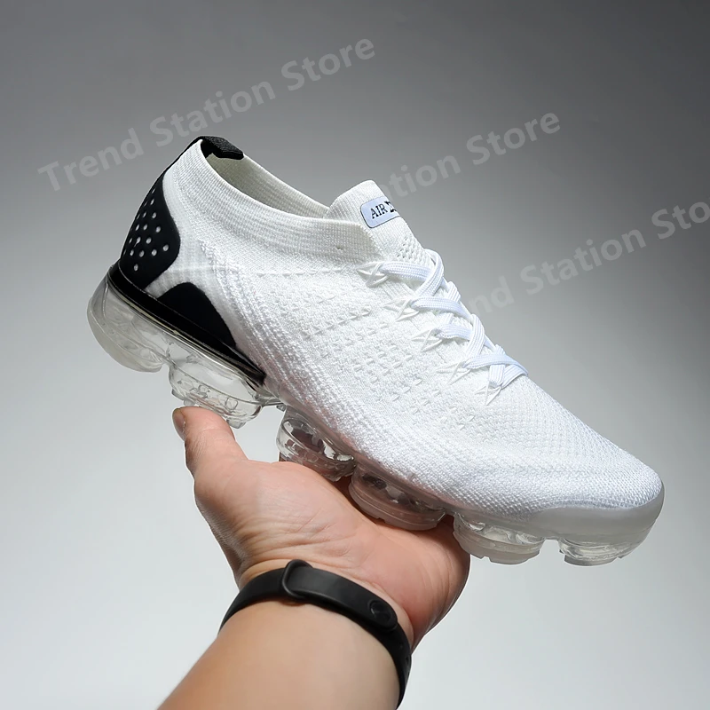Najtaniej Męskie trampki damskie buty do biegania Air Vapormax _ 2019 oddychające buty max poduszka buty codzienne wykonane z siatki zwiększ wysokość biały czarny