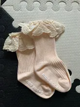 Bebé Calcetines para niños y niñas hasta la rodilla largo suave de encaje de algodón de los niños del bebé calcetines bebé niña calcetines de 0 a 3 años