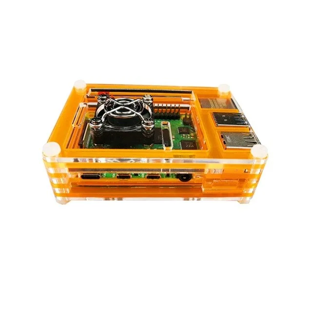 Для Raspberry Pi 4 Модель B акриловые 9-слойные чехол Clear охлаждающая коробка с игрушками крышка