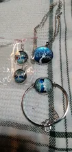 Pendientes de árbol de la vida para mujer, aretes de Color plata, pendientes de Francia para mujer, aretes con gancho para la oreja, joyería cabujón de cristal