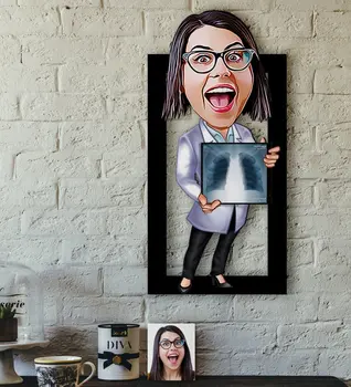 

Personalized Women 'S Radyolojist Caricature OF 3D Wood Tablo-1 Reliable Quality Cost Effective Gift Decoration Modern