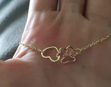 Pulseras de acero inoxidable para mujer, brazalete de cadena ajustable, mapa del mundo Simple, brazaletes de huella de corazón, regalo de amistad