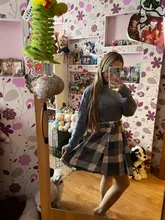 Sweater Skirt-Set Matching-Set Merry-Pretty Plaid 2pieces-Outfits Blue Spring Pleasted