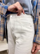 White Jeans Denim Pants High-Waist Woman Spring-Meters Loose Nine Ankle