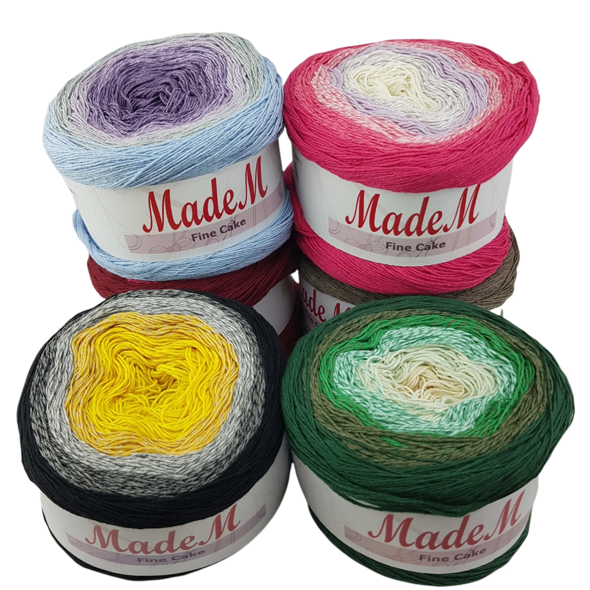Madem тонкая пряжа для торта 900 г метров хлопчатобумажная шаль с градиентом