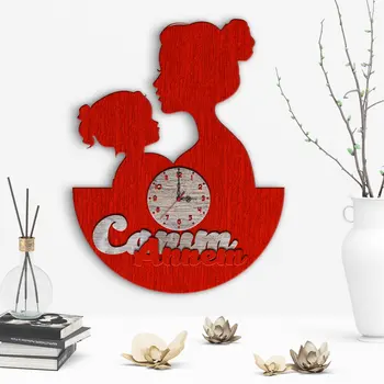 

Decorative Dear Mom Design Wooden Wall Clock-12
