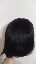 Bob corto pelucas de cabello humano brasileño liso, pelucas de corte corto Remy para mujeres negras, Color Natural, pelucas de máquina completa con explosión