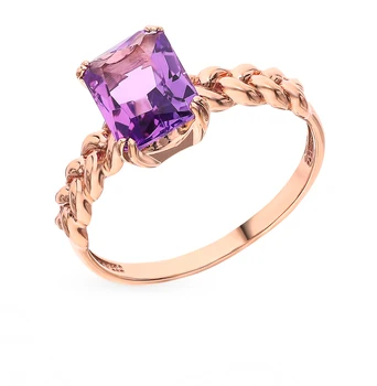 

Gold ring with amethyst sunlight