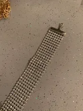 Joyería de moda Punk Hip Hop para hombre y mujer, Gargantilla de malla con elementos para el cuello, Collar con broche de langosta de cristal con incrustaciones de diamantes de imitación