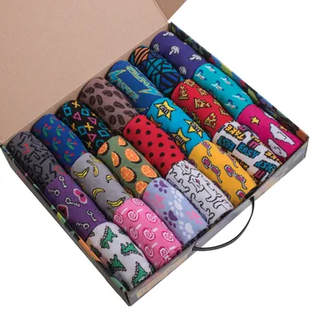

Set of 21 pairs of women's cotton socks flappers peppers mix in the case "flowers"