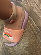 Suihyung-Zapatillas de unicornio arcoíris para niños y niñas, zapatos de playa para niños, pantuflas suaves para interiores