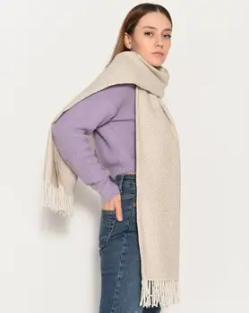 

HONEYCOMB PATTERNED BEIGE shawl scarf wrap winter hot