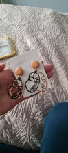 Pendientes de Clip de Cara hueca con estilo abstracto para niñas, sin Piercing, aretes con abalorio llamativo, novedad de 2019