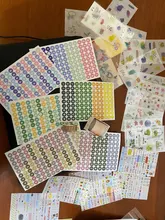 234 unids/pack alfabeto Carta y pegatinas Dots colorido adhesivo de etiquetas para álbum diario